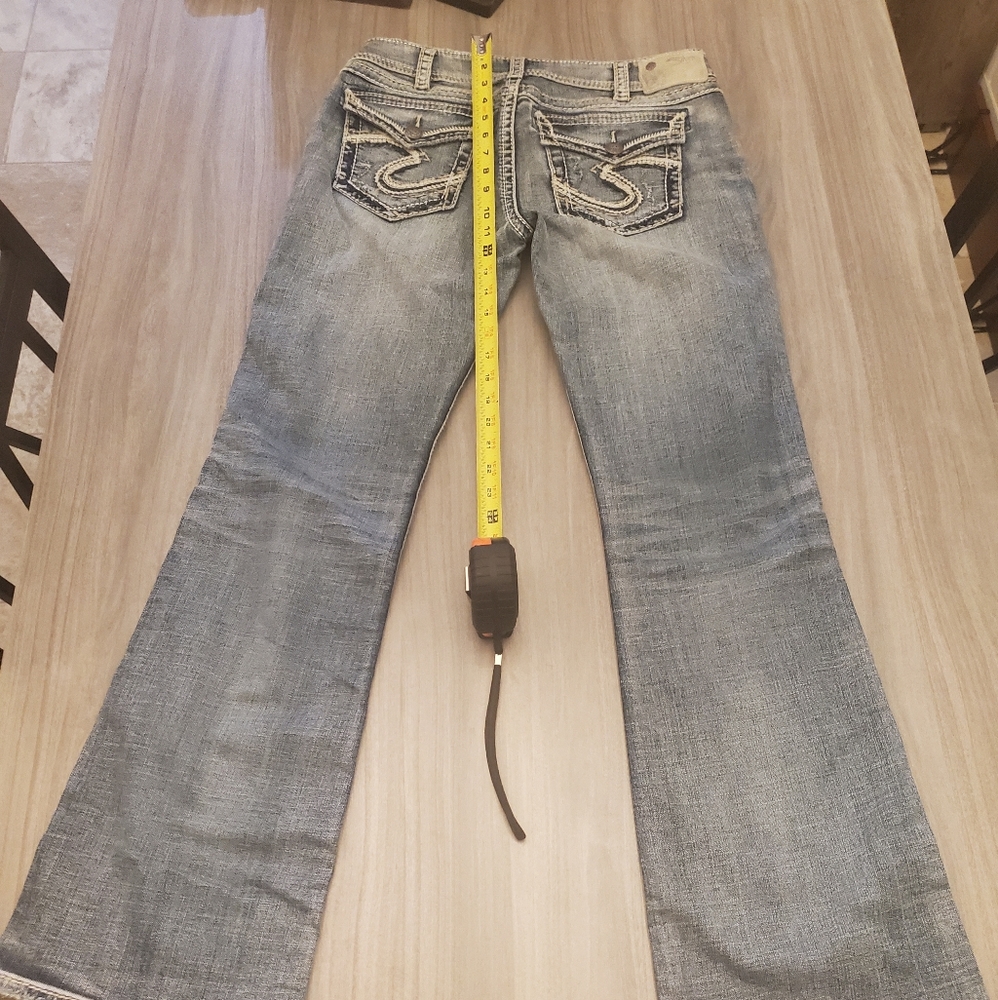 Silver mid boot 30 33 jeans